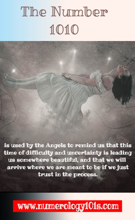 The Meaning of Angel Number 1010 in words and an evocative image.